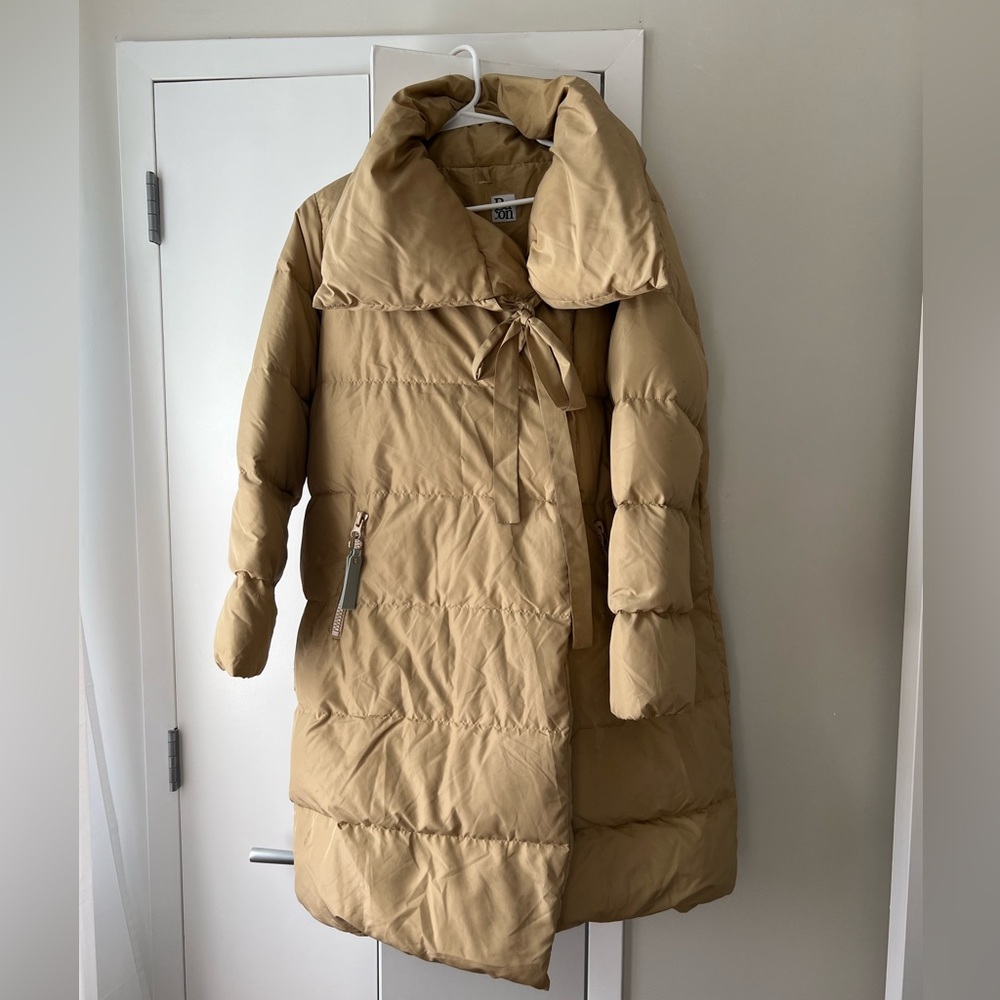 Bacon Asymmetric Down Puffer Coat, size Small
